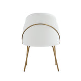 Gracie Dining Chair in White and Gold - Ornate Home