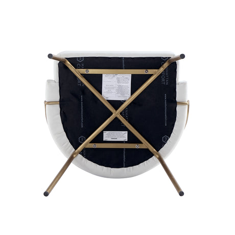 Gracie Dining Chair in White and Gold - Ornate Home