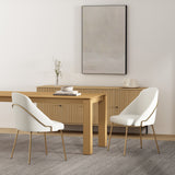 Gracie Dining Chair in White and Gold (set of 2) - Ornate Home