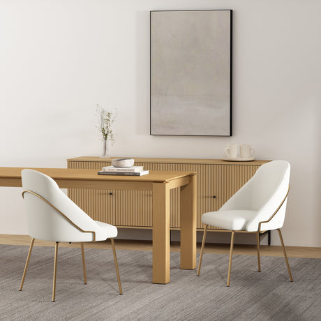 Gracie Dining Chair in White and Gold (set of 2) - Ornate Home