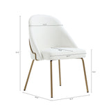 Gracie Dining Chair in White and Gold (set of 2) - Ornate Home