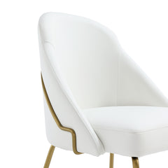 Gracie Dining Chair in White and Gold (set of 2) - Ornate Home