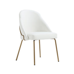 Gracie Dining Chair in White and Gold (set of 2) - Ornate Home