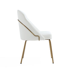 Gracie Dining Chair in White and Gold (set of 2) - Ornate Home