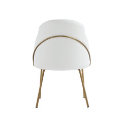 Gracie Dining Chair in White and Gold (set of 2) - Ornate Home