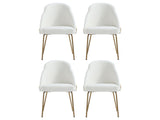 Gracie Dining Chair in White and Gold (set of 4) - Ornate Home