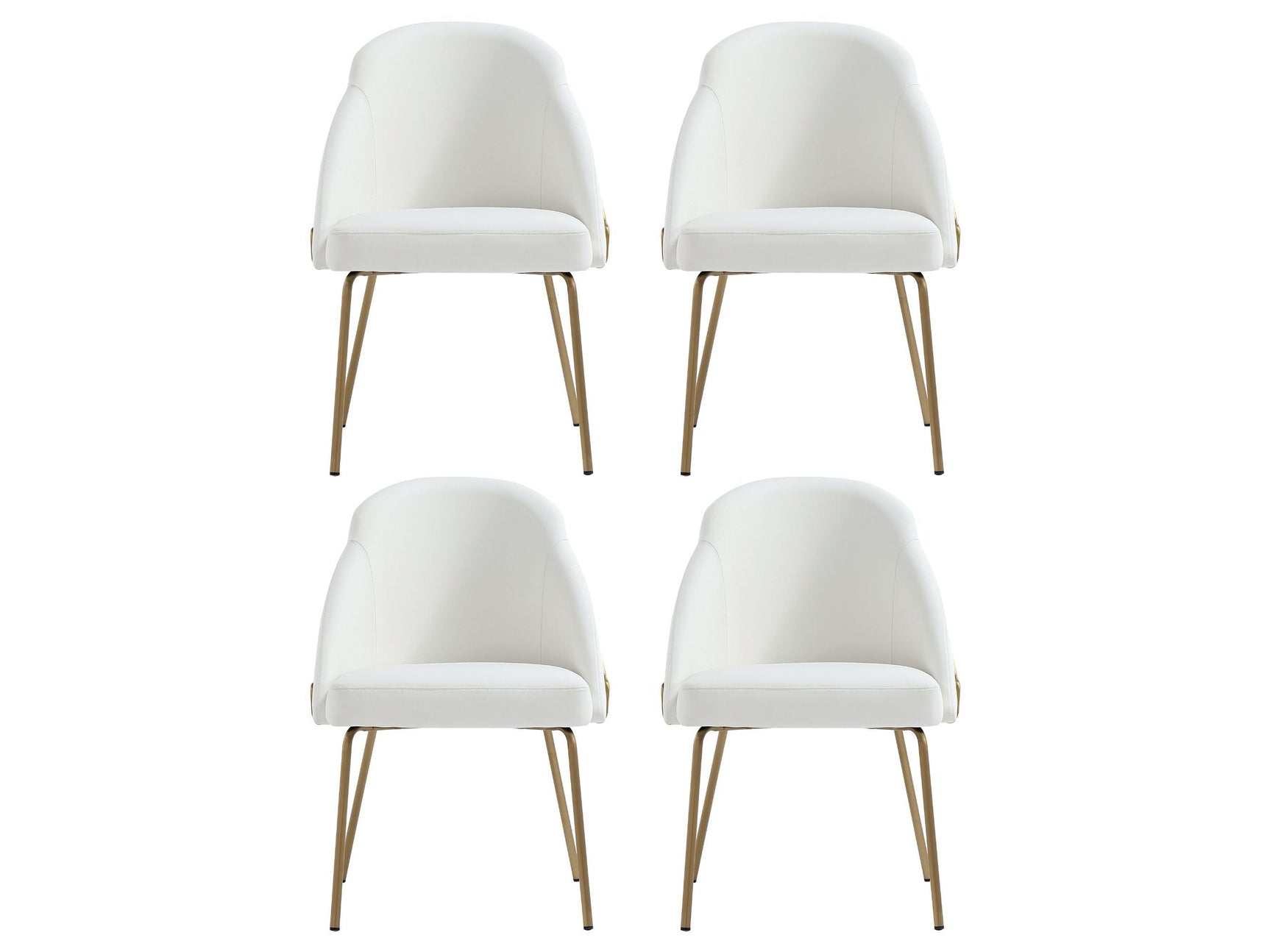Gracie Dining Chair in White and Gold (set of 4) - Ornate Home