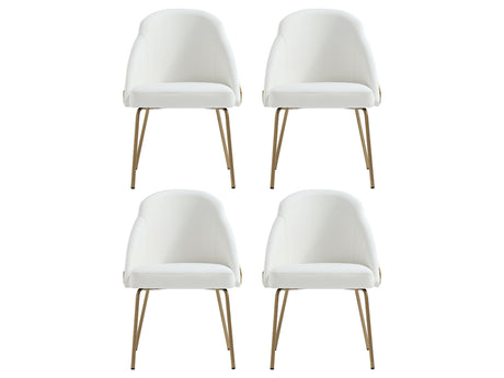 Gracie Dining Chair in White and Gold (set of 4) - Ornate Home