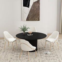 Gracie Dining Chair in White and Gold (set of 4) - Ornate Home