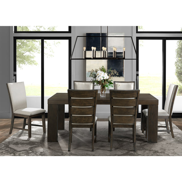 Grady Brown 7-Piece Dining Set with Table & Six Slat Back Chairs