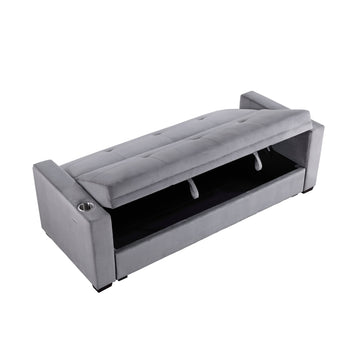 Grady Gray Convertible Sofa - Ornate Home