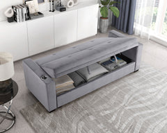 Grady Gray Convertible Sofa - Ornate Home