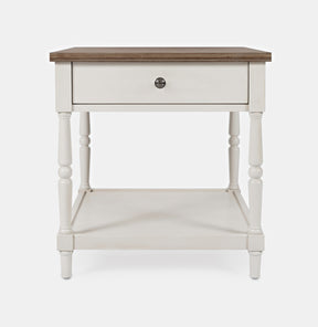 Grafton Farms White End Table - Ornate Home