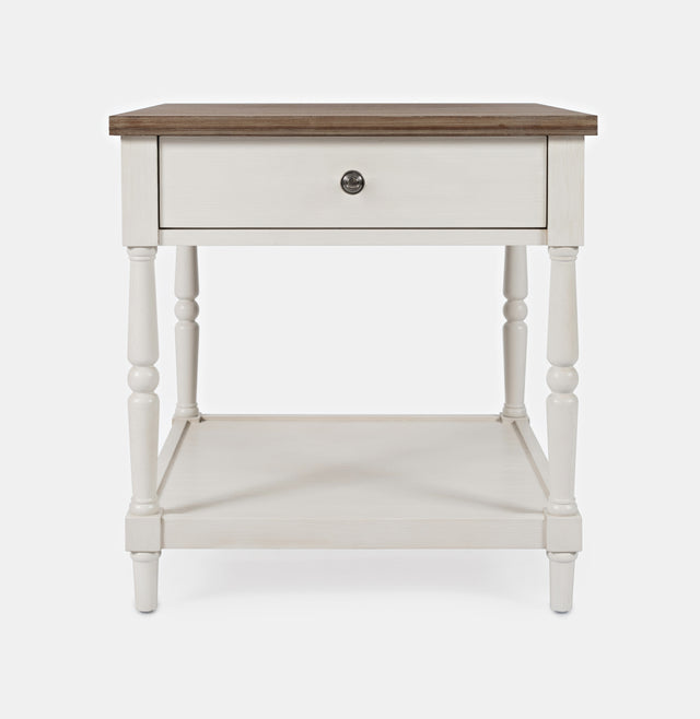 Grafton Farms White End Table - Ornate Home