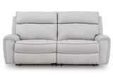 Grafton Pike Pearl/Ash 2-Piece Dual Power Reclining Modular Loveseat - Ornate Home