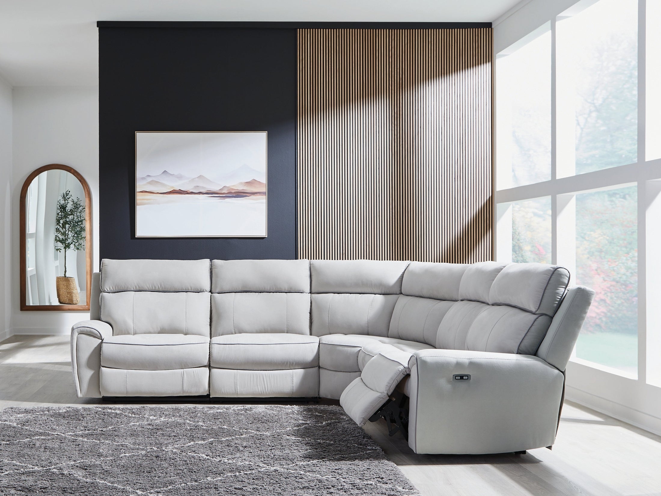 Ashley Furniture Grafton Pike Pearl/Ash 5-Piece Dual Power