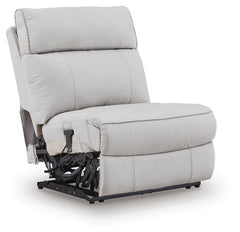 Grafton Pike Pearl/Ash 5-Piece Reclining Sectional with Storage Consoles - Ornate Home