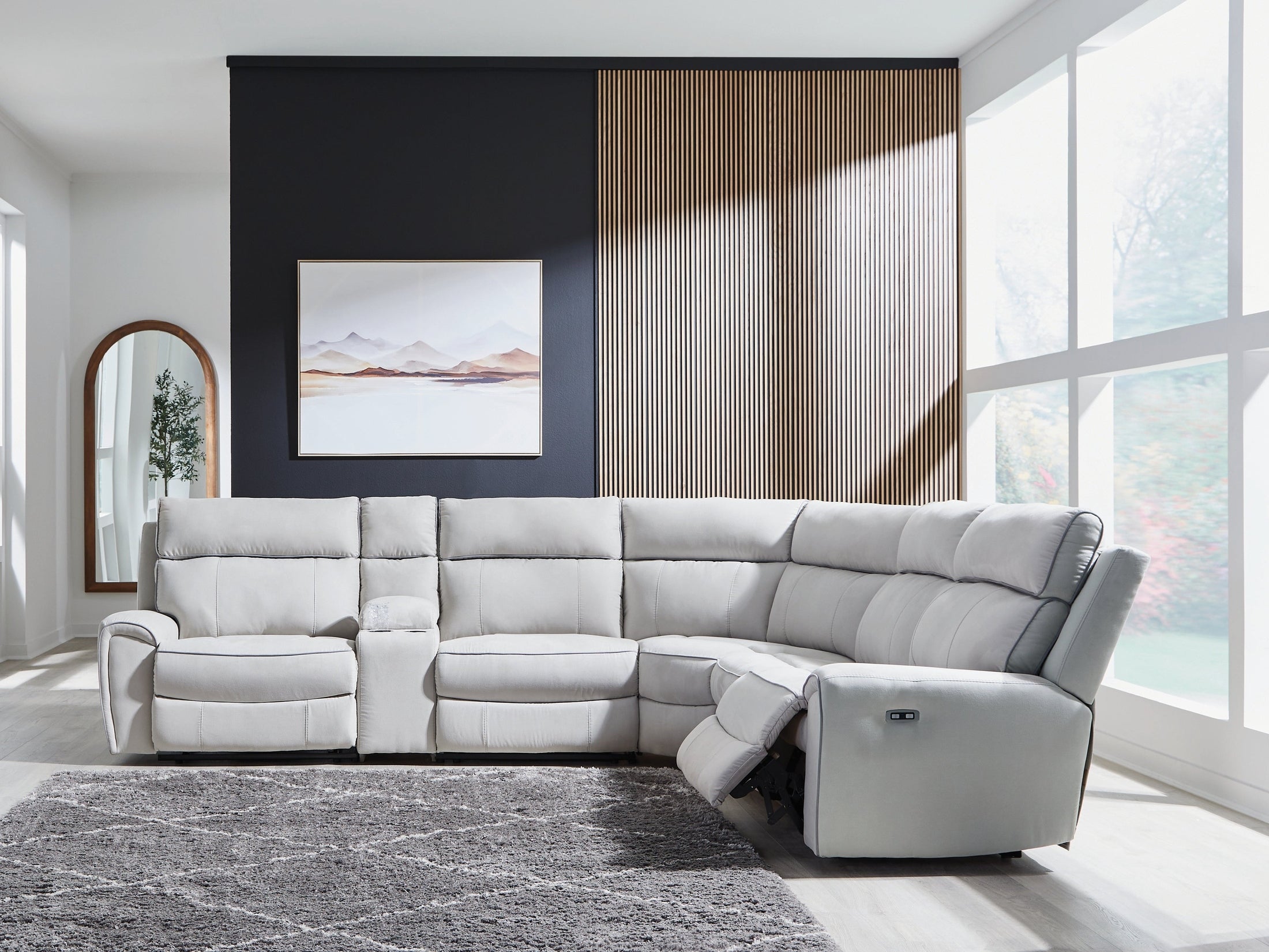 Ashley Furniture Grafton Pike Pearl/Ash 6-Piece Dual Power