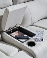 Grafton Pike Pearl/Ash 6-Piece Dual Power Reclining Sectional with Console - Ornate Home