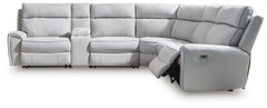 Grafton Pike Pearl/Ash 6-Piece Power Reclining Sectional - Ornate Home