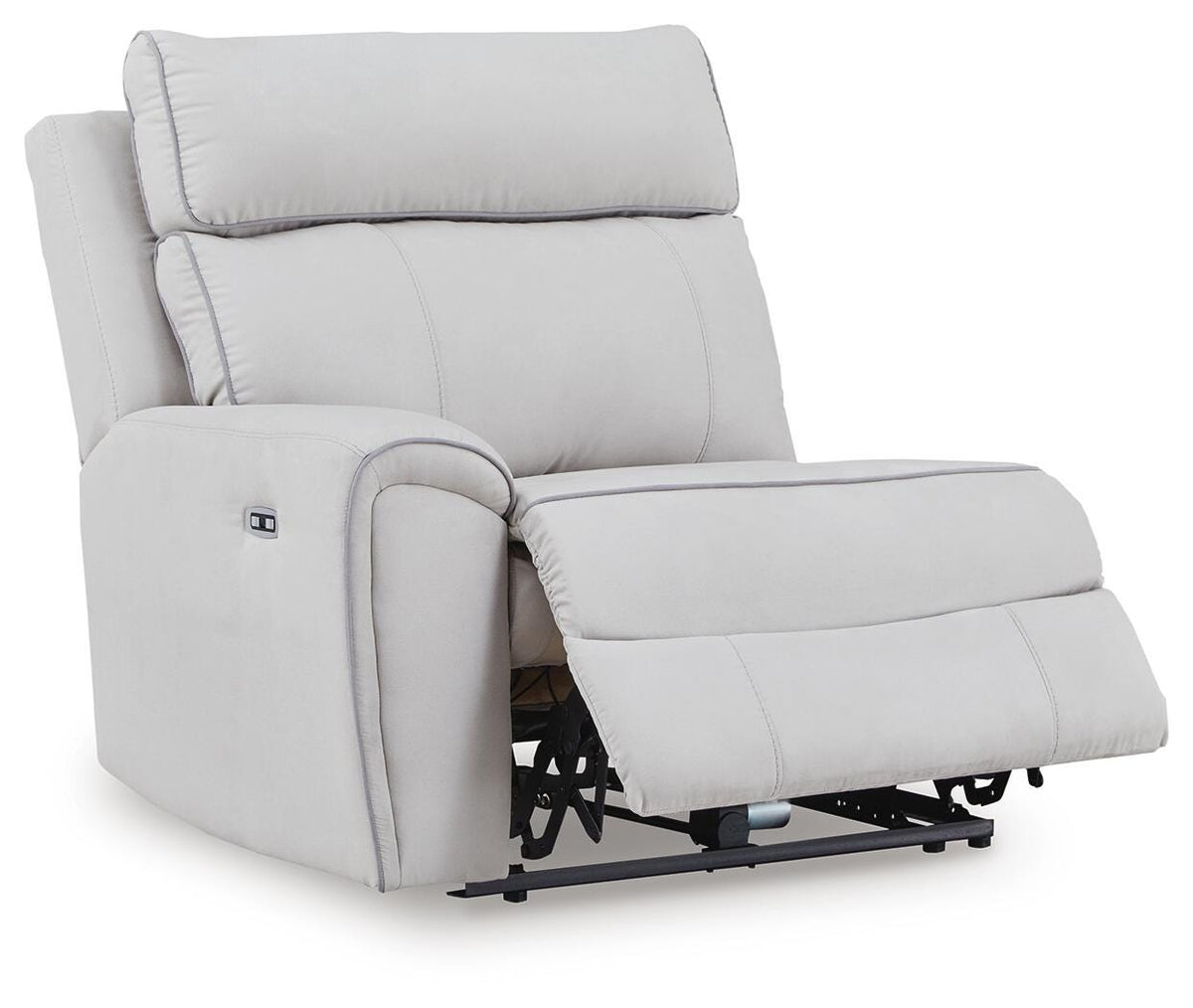 Grafton Pike Pearl/Ash 7-Piece Reclining Sectional with Storage Consoles - Ornate Home