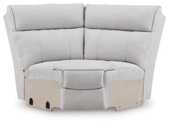 Grafton Pike Pearl/Ash 7-Piece Reclining Sectional with Storage Consoles - Ornate Home