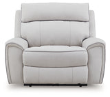 Grafton Pike Pearl/Ash Power Recliner - Ornate Home