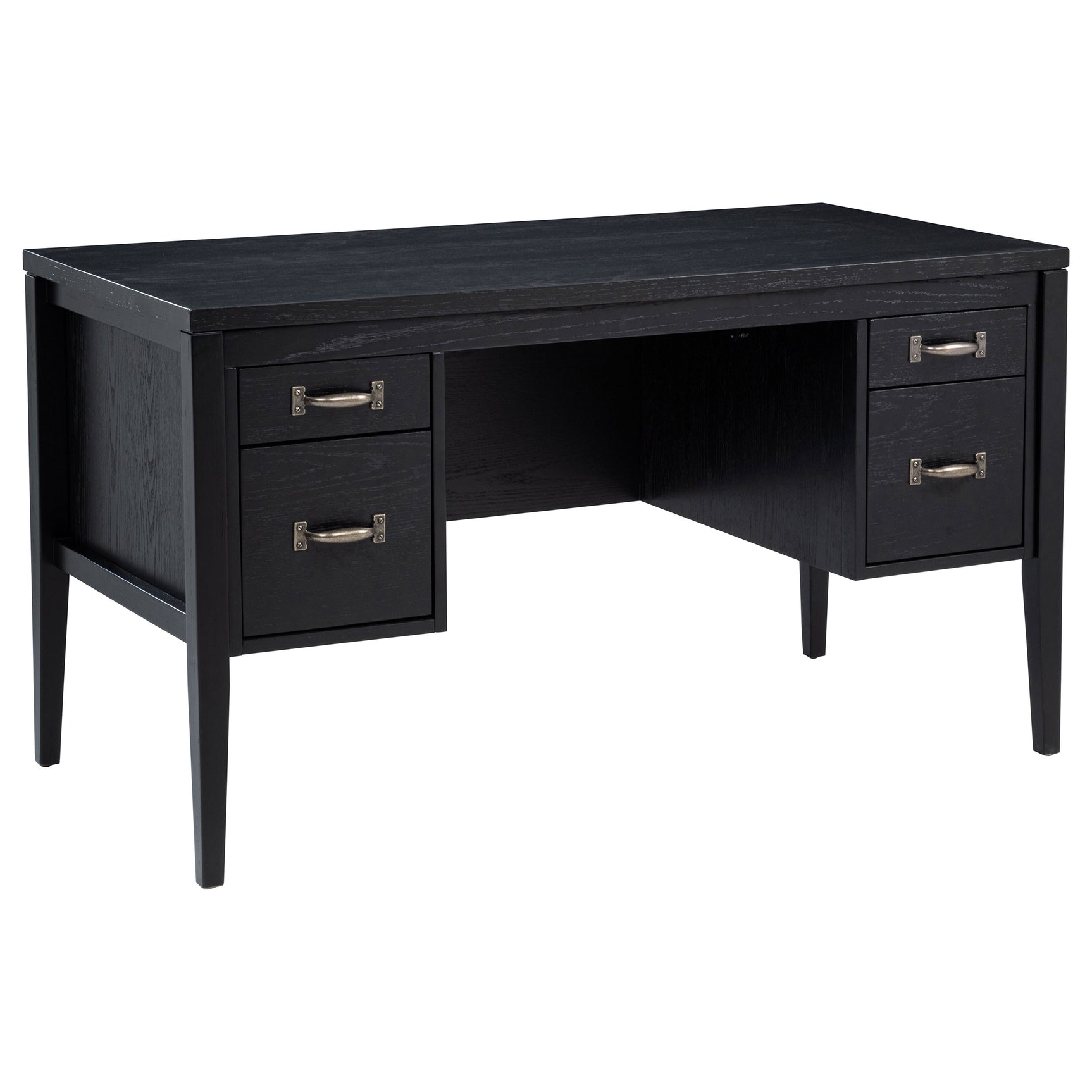 Graham Black 54-inch 4-drawer Double Pedestal Lift Top Computer Desk - Ornate Home