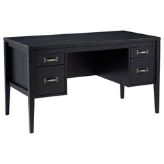 Graham Black 54-inch 4-drawer Double Pedestal Lift Top Computer Desk - Ornate Home