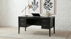 Graham Black 54-inch 4-drawer Double Pedestal Lift Top Computer Desk - Ornate Home