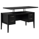 Graham Black 54-inch 4-drawer Double Pedestal Lift Top Computer Desk - Ornate Home