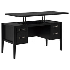 Graham Black 54-inch 4-drawer Double Pedestal Lift Top Computer Desk - Ornate Home