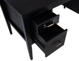Graham Black 54-inch 4-drawer Double Pedestal Lift Top Computer Desk - Ornate Home