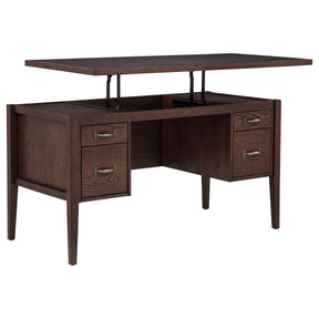 Graham Chocolate 54-inch 4-drawer Double Pedestal Lift Top Computer Desk - Ornate Home