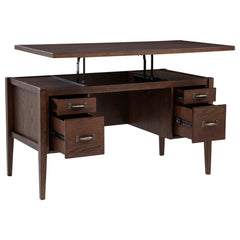 Graham Chocolate 54-inch 4-drawer Double Pedestal Lift Top Computer Desk - Ornate Home