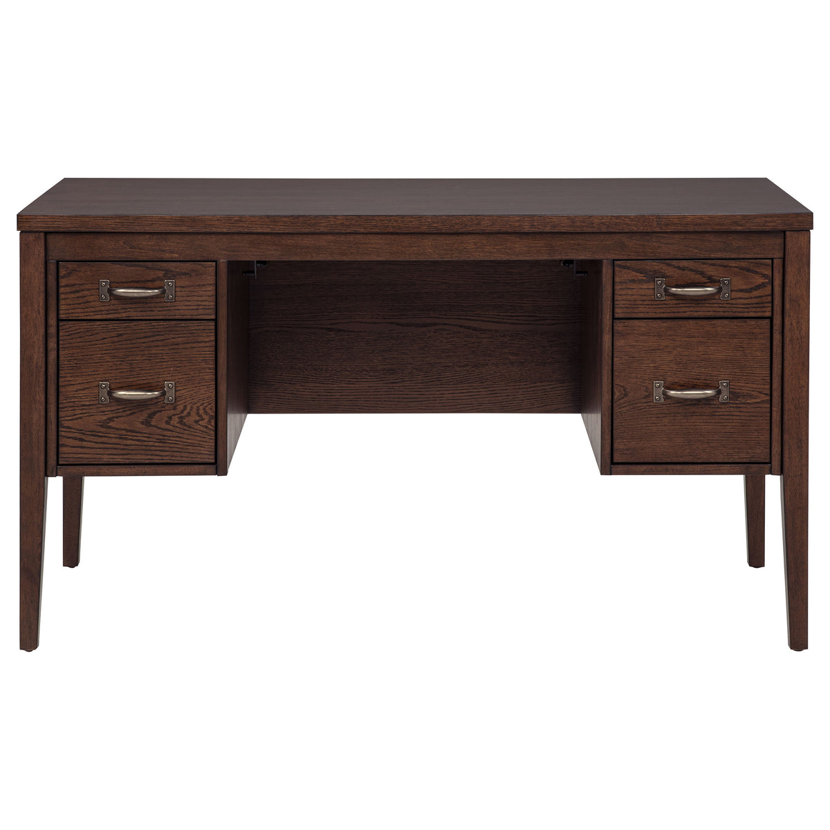 Graham Chocolate 54-inch 4-drawer Double Pedestal Lift Top Computer Desk - Ornate Home