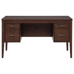 Graham Chocolate 54-inch 4-drawer Double Pedestal Lift Top Computer Desk - Ornate Home