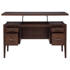 Graham Chocolate 54-inch 4-drawer Double Pedestal Lift Top Computer Desk - Ornate Home
