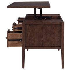 Graham Chocolate 54-inch 4-drawer Double Pedestal Lift Top Computer Desk - Ornate Home