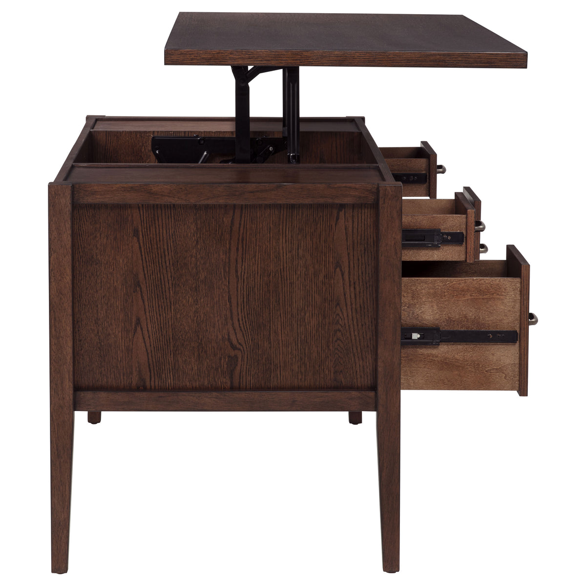 Graham Chocolate 54-inch 4-drawer Double Pedestal Lift Top Computer Desk - Ornate Home