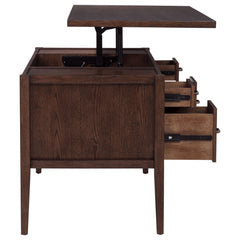 Graham Chocolate 54-inch 4-drawer Double Pedestal Lift Top Computer Desk - Ornate Home