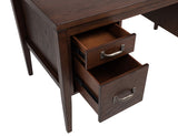 Graham Chocolate 54-inch 4-drawer Double Pedestal Lift Top Computer Desk - Ornate Home