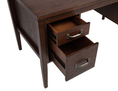Graham Chocolate 54-inch 4-drawer Double Pedestal Lift Top Computer Desk - Ornate Home