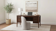 Graham Chocolate 54-inch 4-drawer Double Pedestal Lift Top Computer Desk - Ornate Home