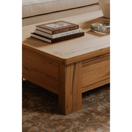 Graham Rustic Oak Storage Coffee Table - Ornate Home