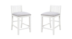 Graham White 20"W Fabric Counter Height Chair (Set of 2) - Ornate Home