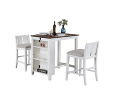 Graham White 36" 3-Piece Counter Height Dining Set - Ornate Home