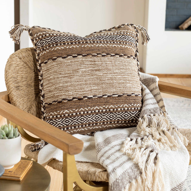 Grahamston Brown Geometric Pattern Throw Pillow - Clearance - Ornate Home