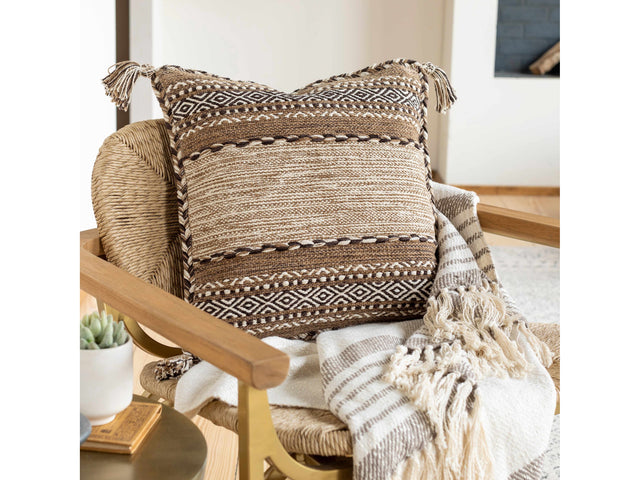 Grahamston Brown Geometric Pattern Throw Pillow - Ornate Home