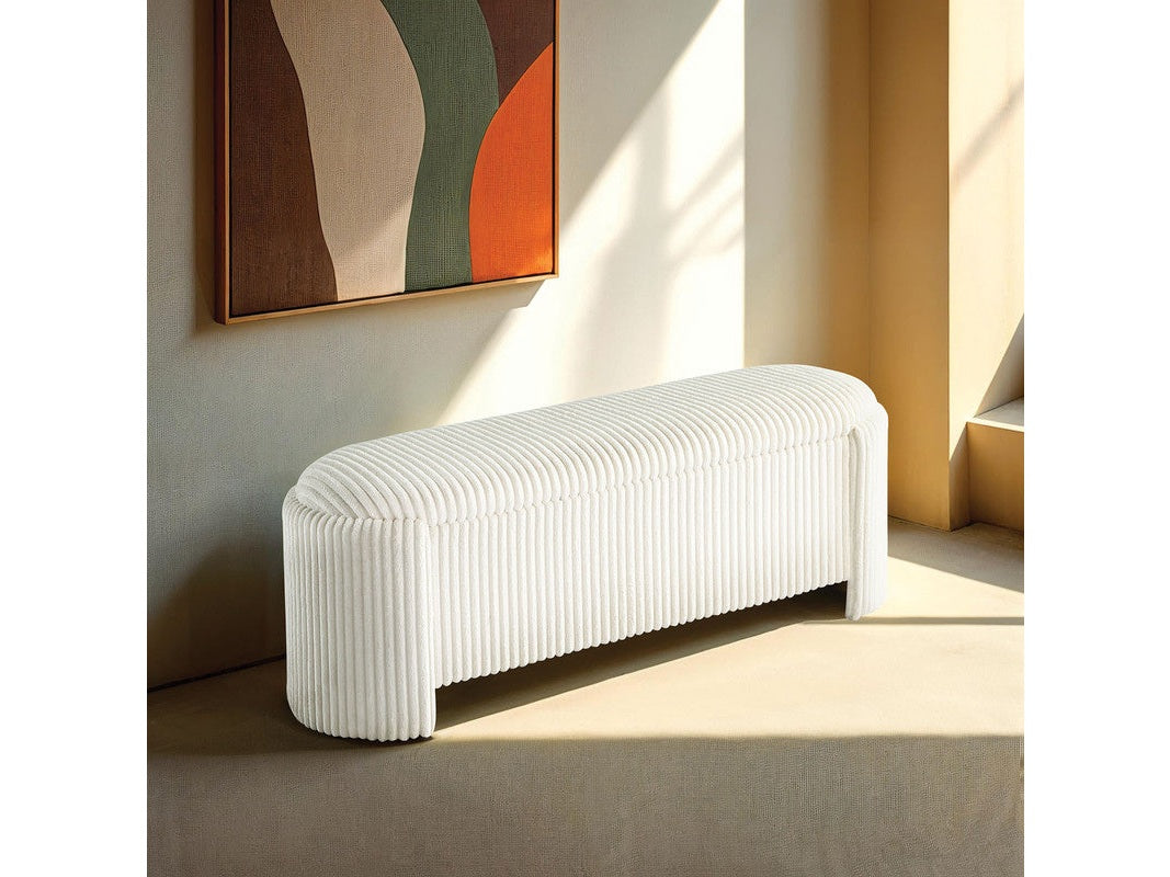 Grainne White Storage Bench - Ornate Home